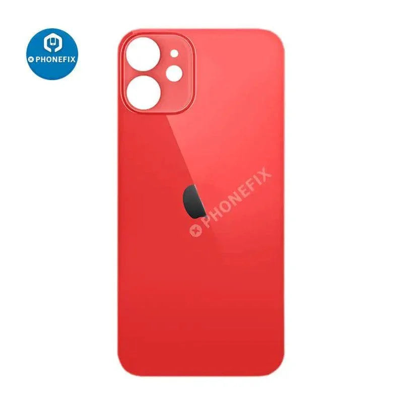 Back glass battery cover panel replacement for iPhone 8 to 14 series by PHONEFIX, showing the new transparent back glass.