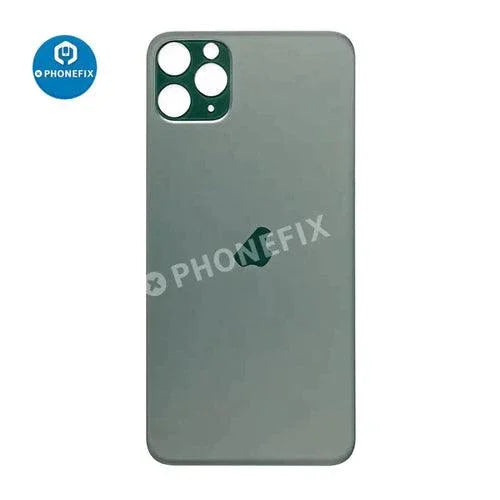 Back glass battery cover panel replacement for iPhone 8-14 series, showing the phone's rear glass with black finish.