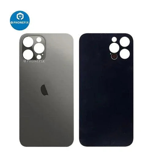 Back glass battery cover panel replacement for iPhone 8-14 series by PHONEFIX, showing the new glass back panel.