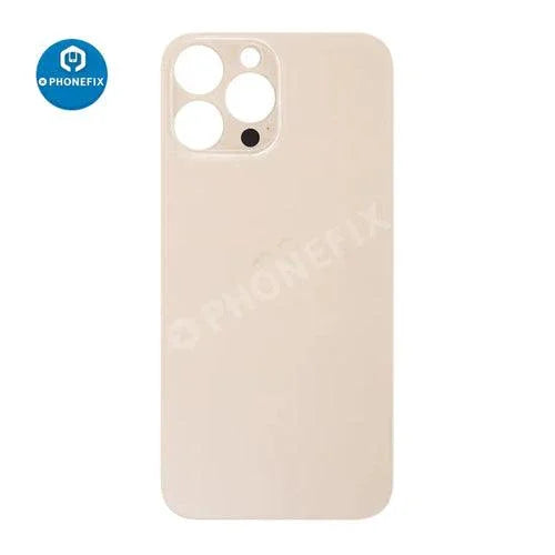 Back glass battery cover panel replacement for iPhone 8-14 series by PHONEFIX, showing the new glass rear panel.