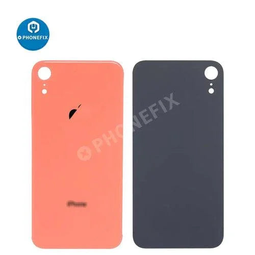 Back glass battery cover panel replacement for iPhone 8-14 series by PHONEFIX, showing the new glass back panel.