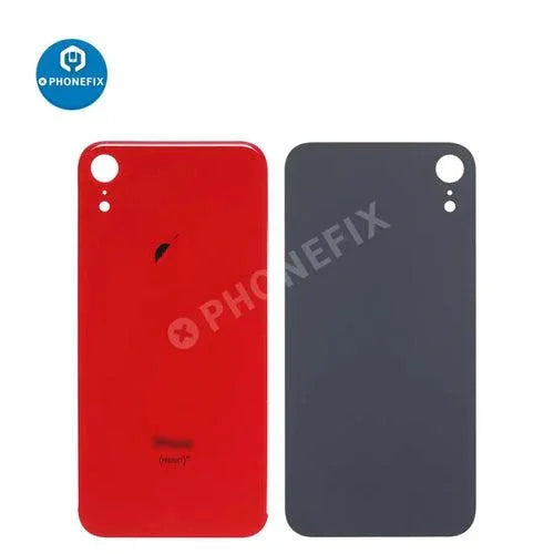 Back glass battery cover panel replacement for iPhone 8-14 series, showing the PHONEFIX brand back glass replacement.