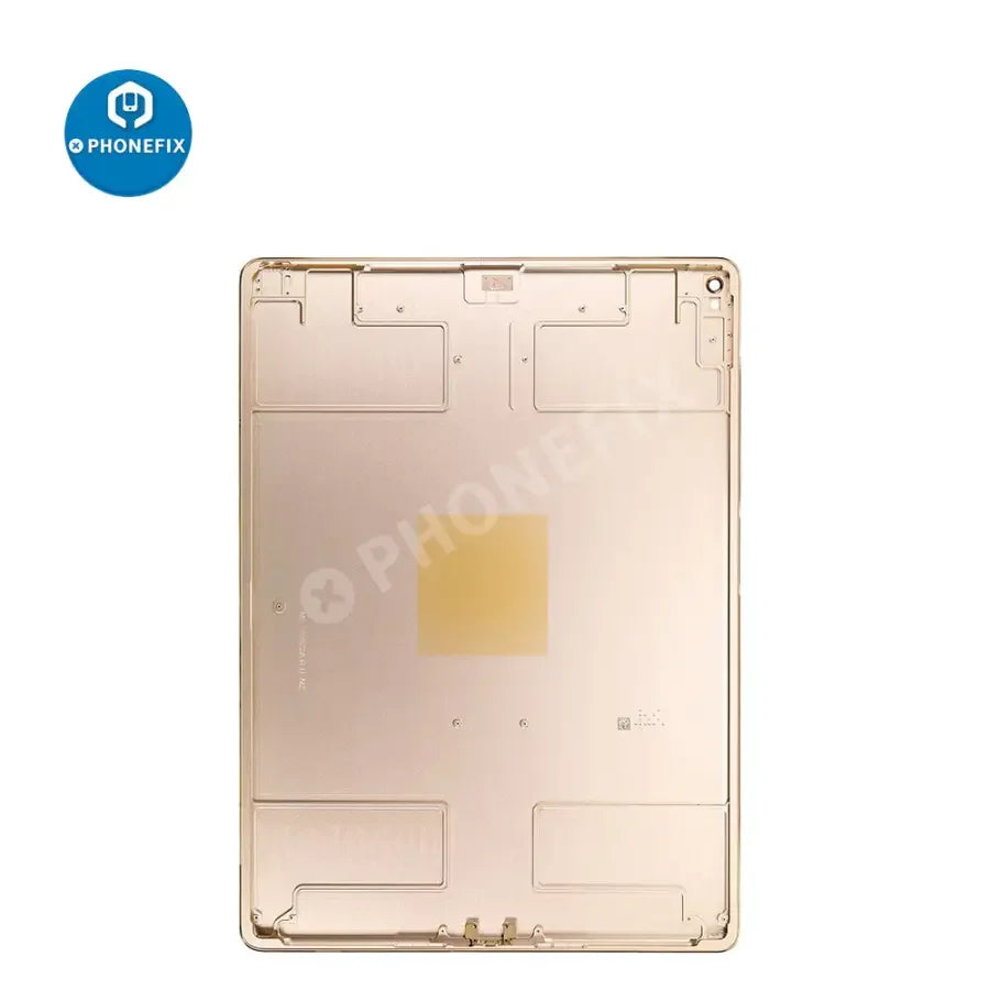 Silver back cover replacement for iPad Pro 12.9-inch 2nd generation, WiFi version, showing the back glass with PHONEFIX branding.