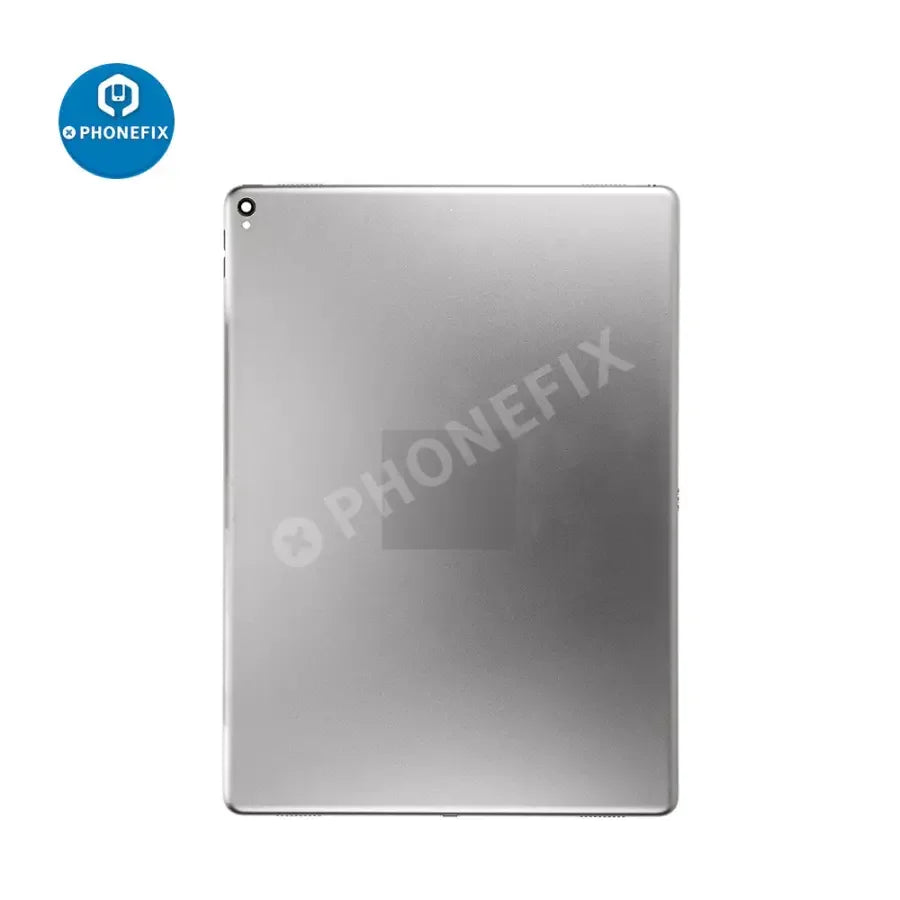 PhoneFix silver back cover replacement for iPad Pro 12.9-inch 2nd generation WiFi version, showing the rear glass panel.