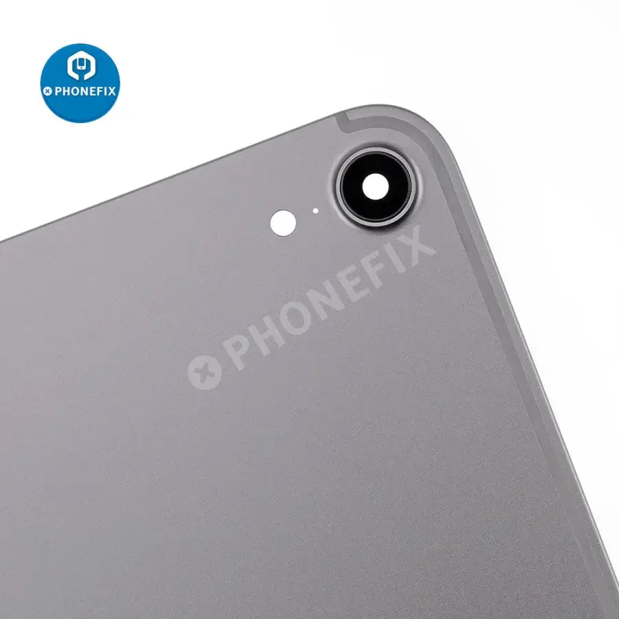 Silver iPad Pro 11 1st gen back glass replacement with PHONEFIX branding, showing the rear cover for WiFi and cellular models.