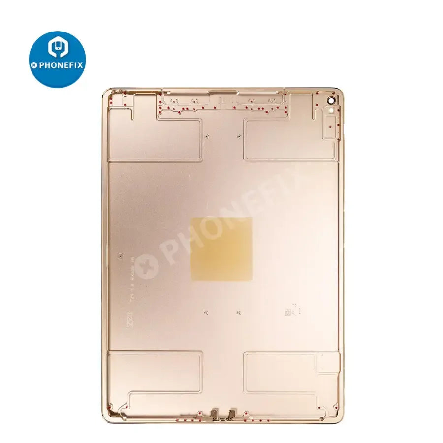 Silver back glass replacement for iPad Pro 12.9" 2nd Gen, showing the new back cover with WiFi and cellular version from PHONEFIX.