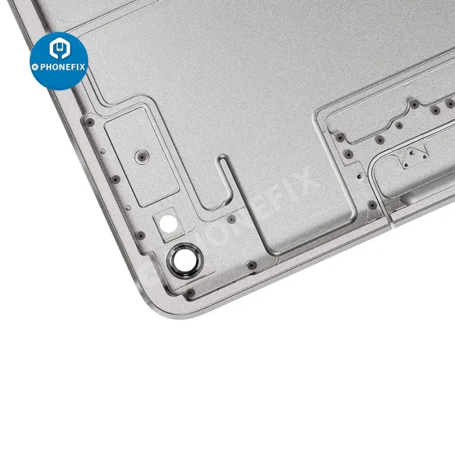 Silver back glass replacement for iPad Pro 12.9-inch 2nd Gen, showing the rear cover for WiFi and cellular version by PHONEFIX.