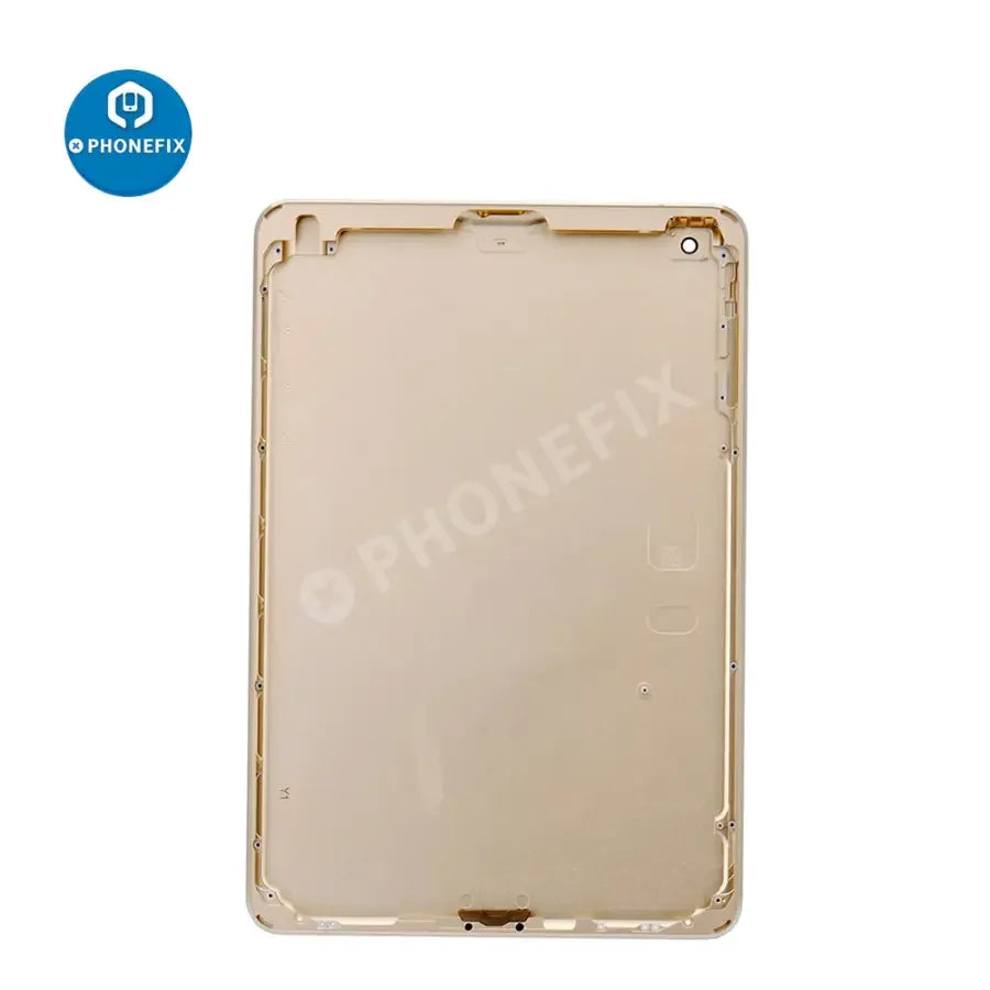 Silver back glass replacement for iPad Mini 3 WiFi version, showing the PHONEFIX brand back cover in close-up detail.