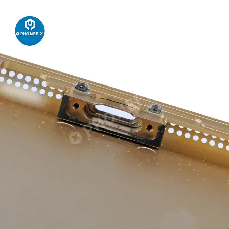 Silver back cover replacement for iPad Mini 3 WiFi version, showing the new glass back for PHONEFIX.