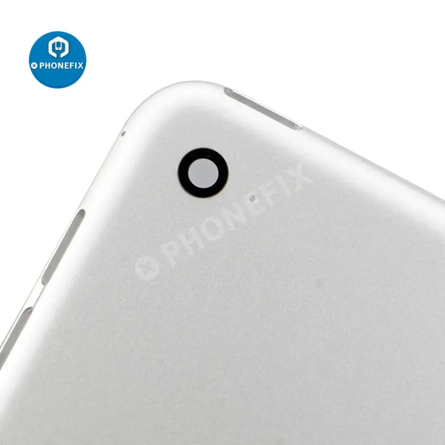 Silver back glass cover for iPad Mini 3 WiFi version, replacement part by PHONEFIX, showing the rear view of the device.