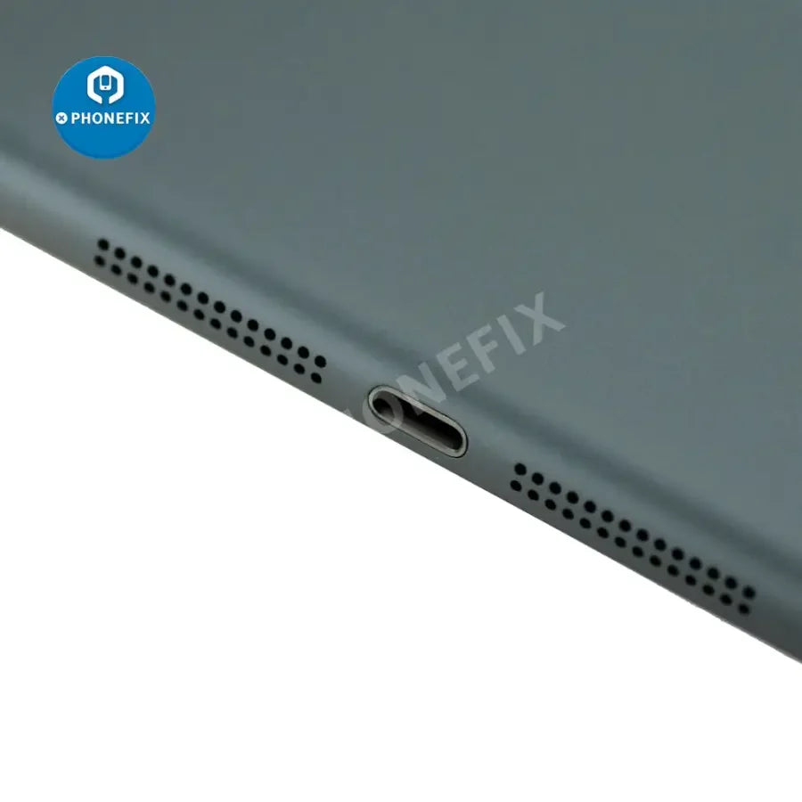 Tapa trasera de repuesto para iPad Mini versión WiFi, mostrando el reemplazo del panel trasero de cristal por PHONEFIX.