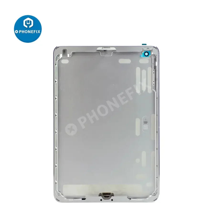 Tapa trasera de repuesto para iPad Mini con conexión WiFi, fabricada por PHONEFIX, que muestra el nuevo panel trasero de cristal para su reparación o sustitución.