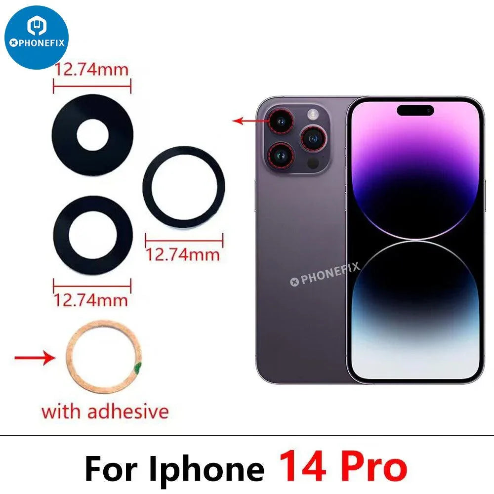Replacement back glass lens for iPhone X-17 Pro Max rear camera, designed for PHONEFIX back glass replacement.
