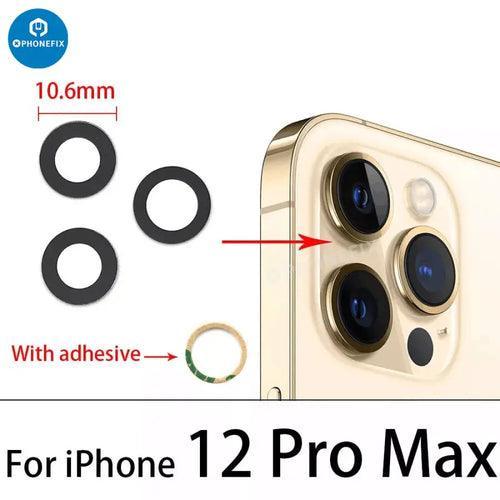 Replacement back camera glass lens for iPhone X, 15 Pro Max by PHONEFIX, showing the clear rear camera cover in the image.