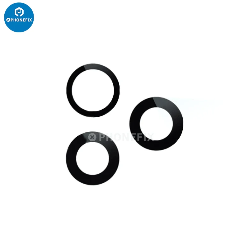 Rear camera glass lens replacement for iPhone X and Pro Max by PHONEFIX, showing the black back glass component.