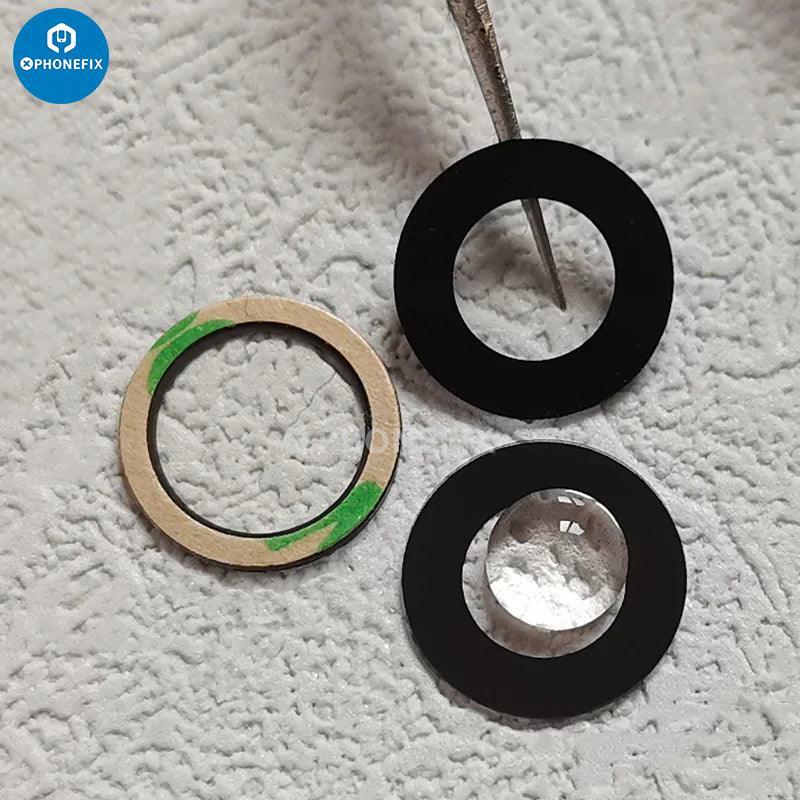 Replacement back glass lens for iPhone X/17 Pro Max rear camera, from PHONEFIX, showing the clear glass component on a white background.