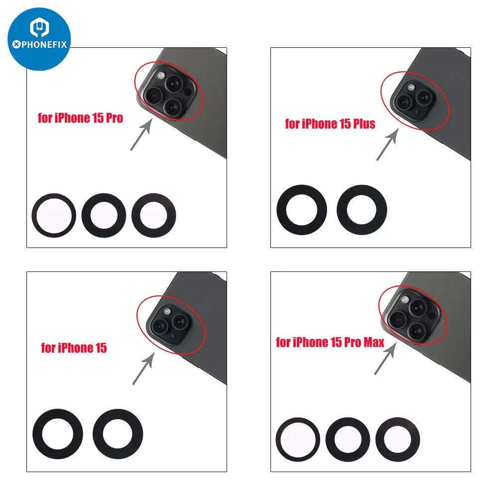 Replacement back glass lens for iPhone X-17 Pro Max rear camera, designed by PHONEFIX for easy installation and durability.