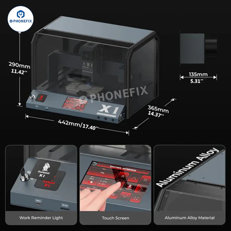 Sustitución de la cubierta trasera de los teléfonos inteligentes, mostrada con la máquina todo en uno Xwitzeal X1 de grabado láser, corte de película y curado UV.