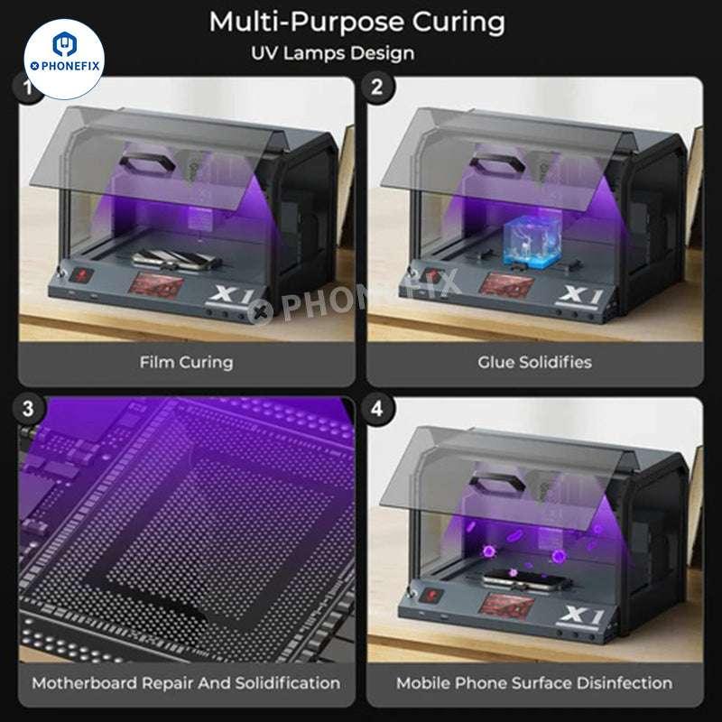 Cristal trasero de repuesto para la máquina multifunción de grabado láser, corte de película y curado UV Xwitzeal X1, con superficie de cristal lisa.