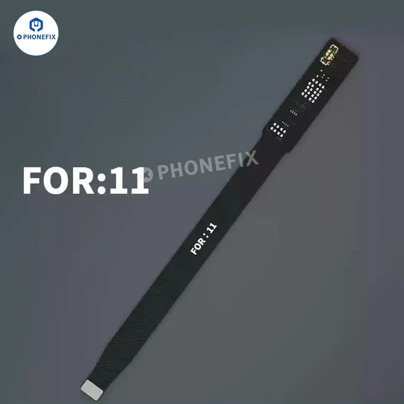 Lanrui battery extension cable for iPhone 11-15 Pro Max, PHONEFIX brand, shown with connectors for battery replacement parts.