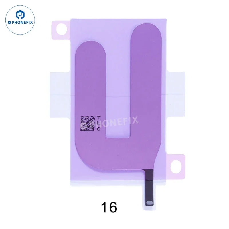 PhoneFix iPhone 15-16 Pro Max battery adhesive strips for replacement, showing a close-up of the adhesive strips on a white background.