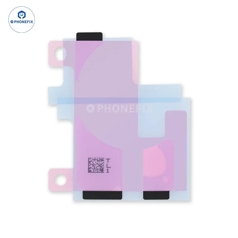 PhoneFix iPhone 15-16 Pro Max battery adhesive strips for replacement, showing the adhesive strips and packaging.