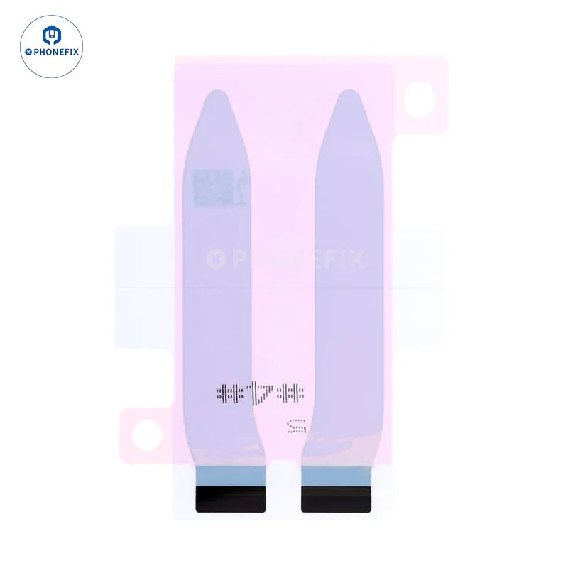PhoneFix battery replacement adhesive strips for iPhone 15 and 16 Pro Max, used for secure battery installation.