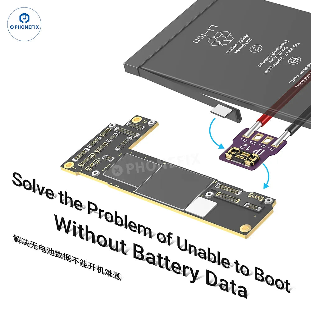 PHONEFIX 2UUL FPC Battery Connector Buckle for iPhone and Android phone battery replacement parts, showing close-up of connector buckle