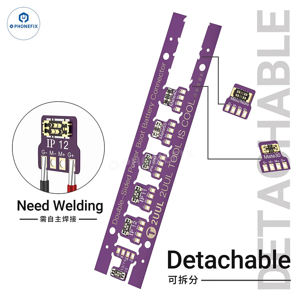 2UUL PHONEFIX FPC battery connector buckle for iPhone and Android phones, replacement part for battery repair.