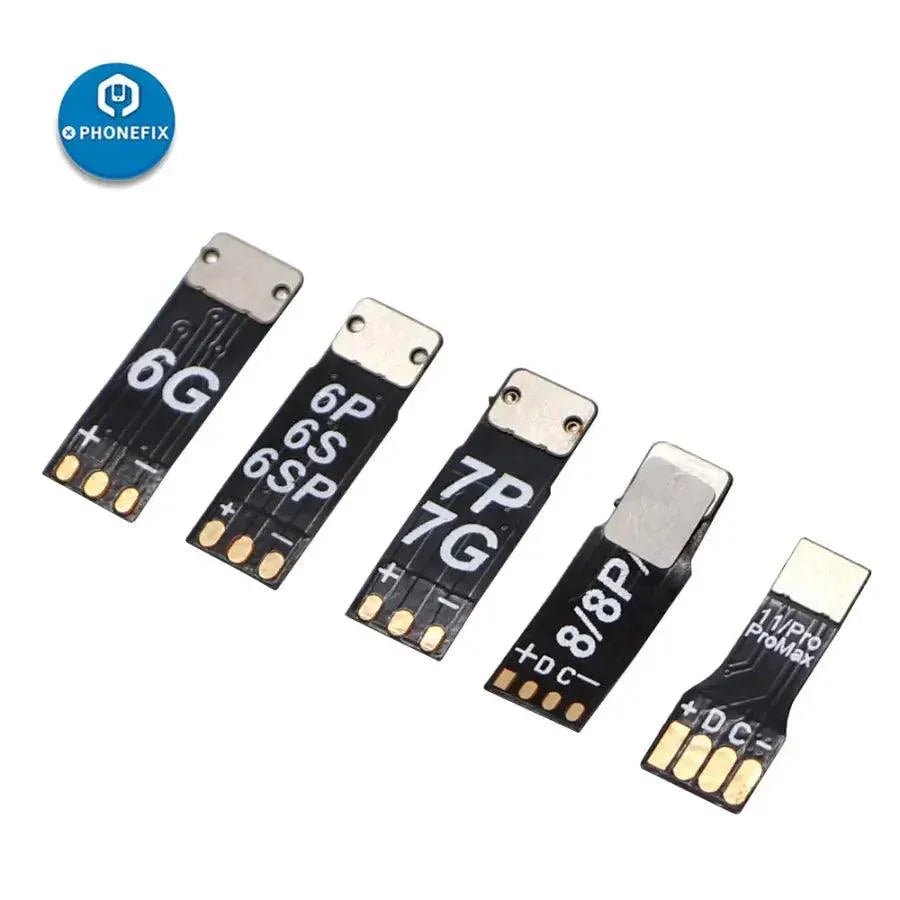 DC power connector battery terminal buckle for iPhone 8 XS 13 Pro Max, replacement part from PHONEFIX for battery repair.