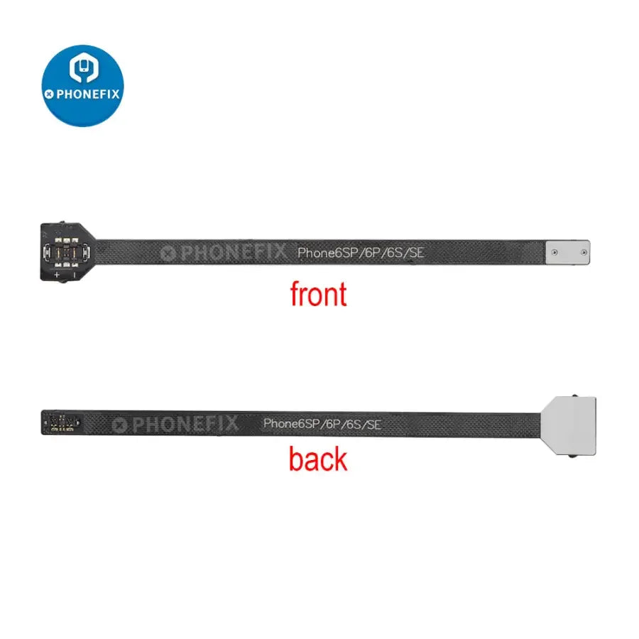 Battery extension flex cable for iPhone 6S, 7, 8 Plus, XS, 11, 15 Pro Max replacement part by PHONEFIX, with visible flex cable.