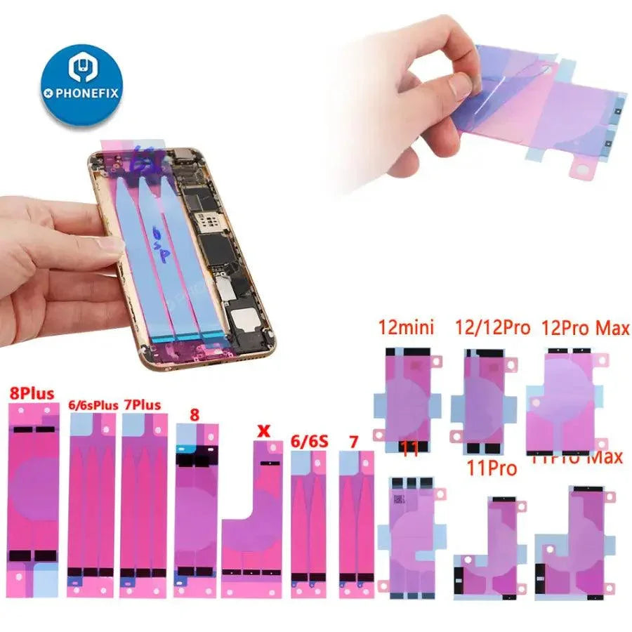 Battery sticker heat sink tape for iPhone repair, replacement part from PHONEFIX, used in iPhone battery replacement.
