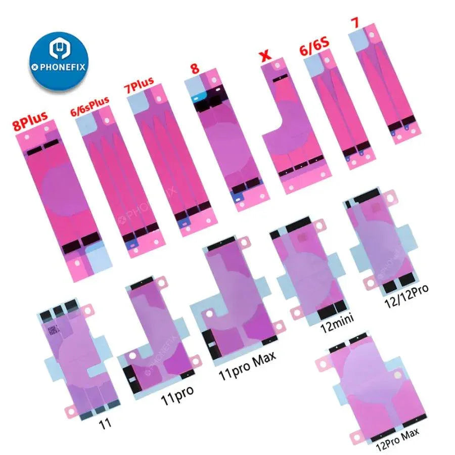 Battery sticker heat sink tape for iPhone repair, replacement part by PHONEFIX, used in battery replacement and thermal management.