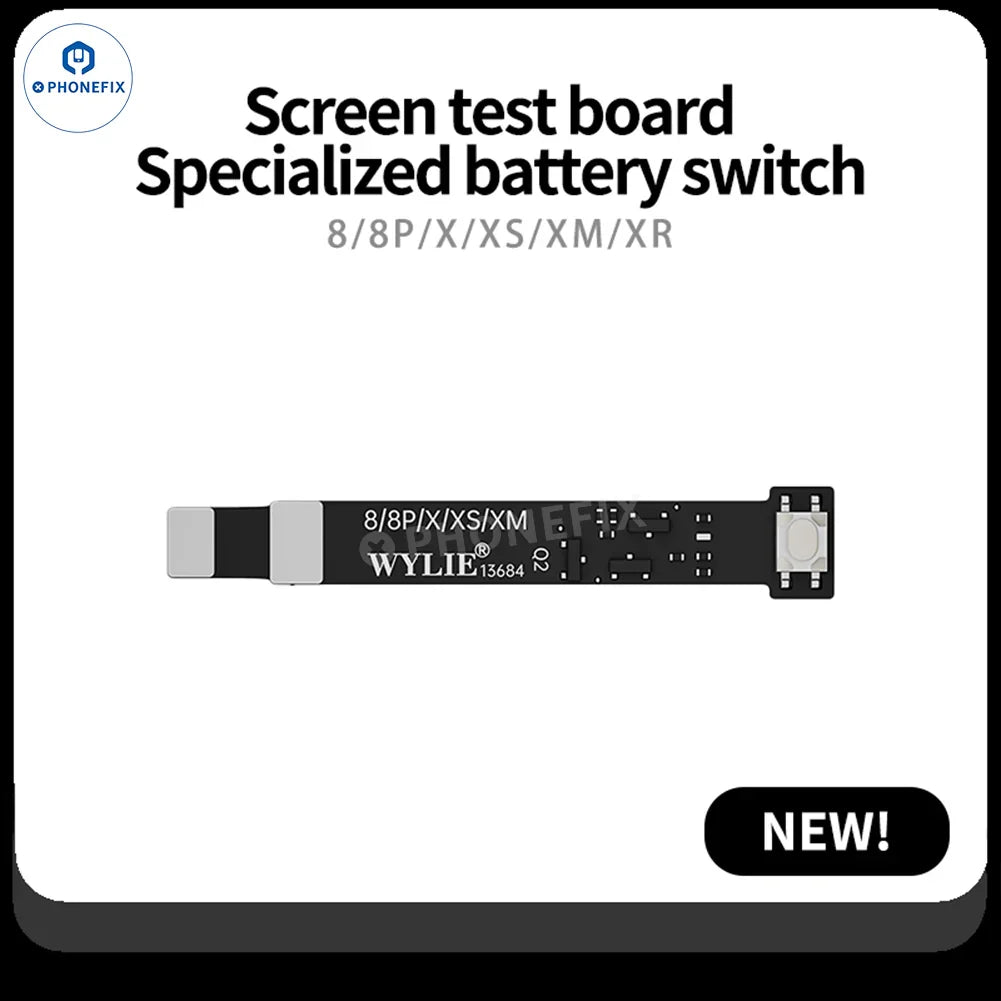 PhoneFix WYLIE Battery Switch Cable for iPhone, used for one-key boot and test during battery replacement.