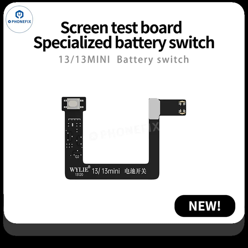 PHONEFIX WYLIE Battery Switch Cable for iPhone, one-key boot and test, replacement part for battery repair and screen testing.