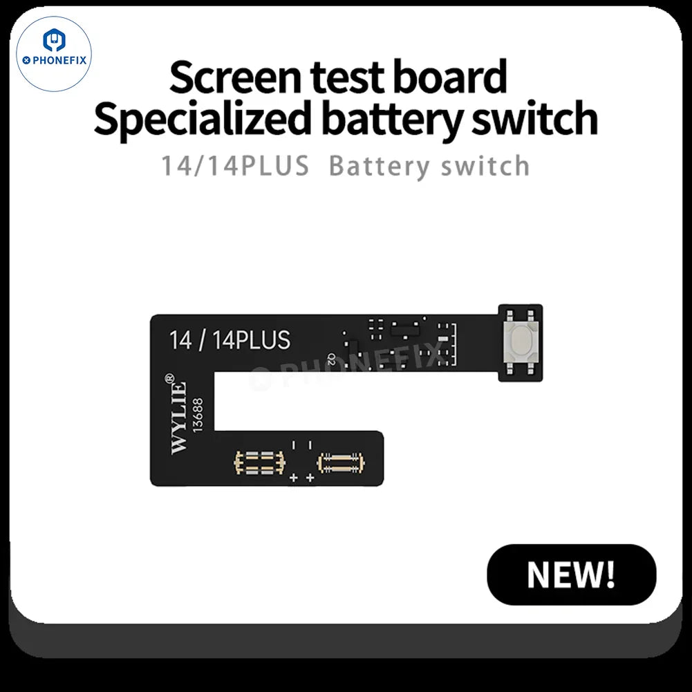 PhoneFix WYLIE battery switch cable for iPhone screen replacement, featuring one-key boot and test functionality.