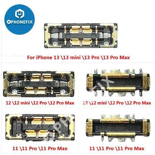 PhoneFix battery FPC connector port replacement for iPhone series, repair part for battery connector repair in mobile devices.