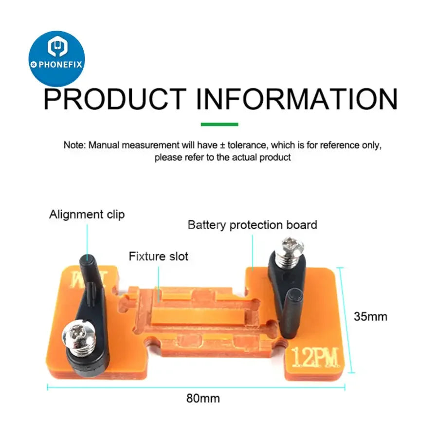 PHONEFIX RL-936WA battery welding fixed fixture for iPhone 11, 12 Pro Max, Mini battery replacement parts, ensuring precise repairs.