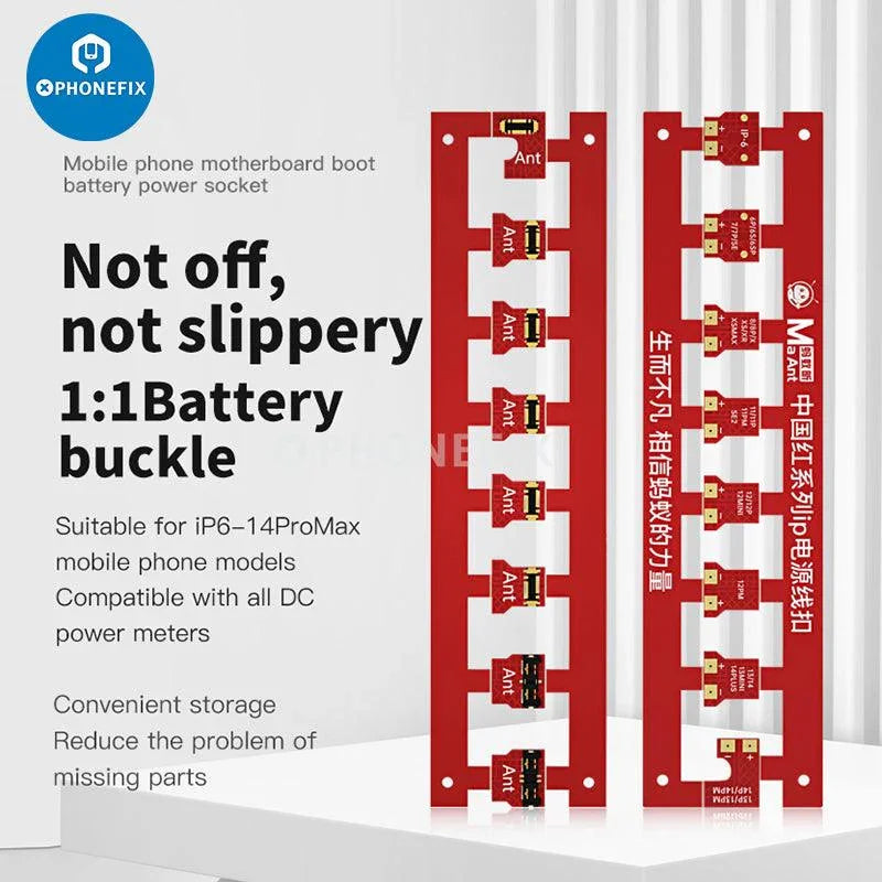 Maant Battery Power Buckle Cable for Android and iPhone 6 to 14 Pro Max, replacement parts for device repair.