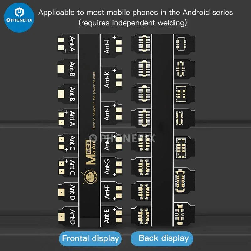 Maant Battery Power Buckle Cable for Android and iPhone 6 to 14 Pro Max, replacement parts for phone battery repair.