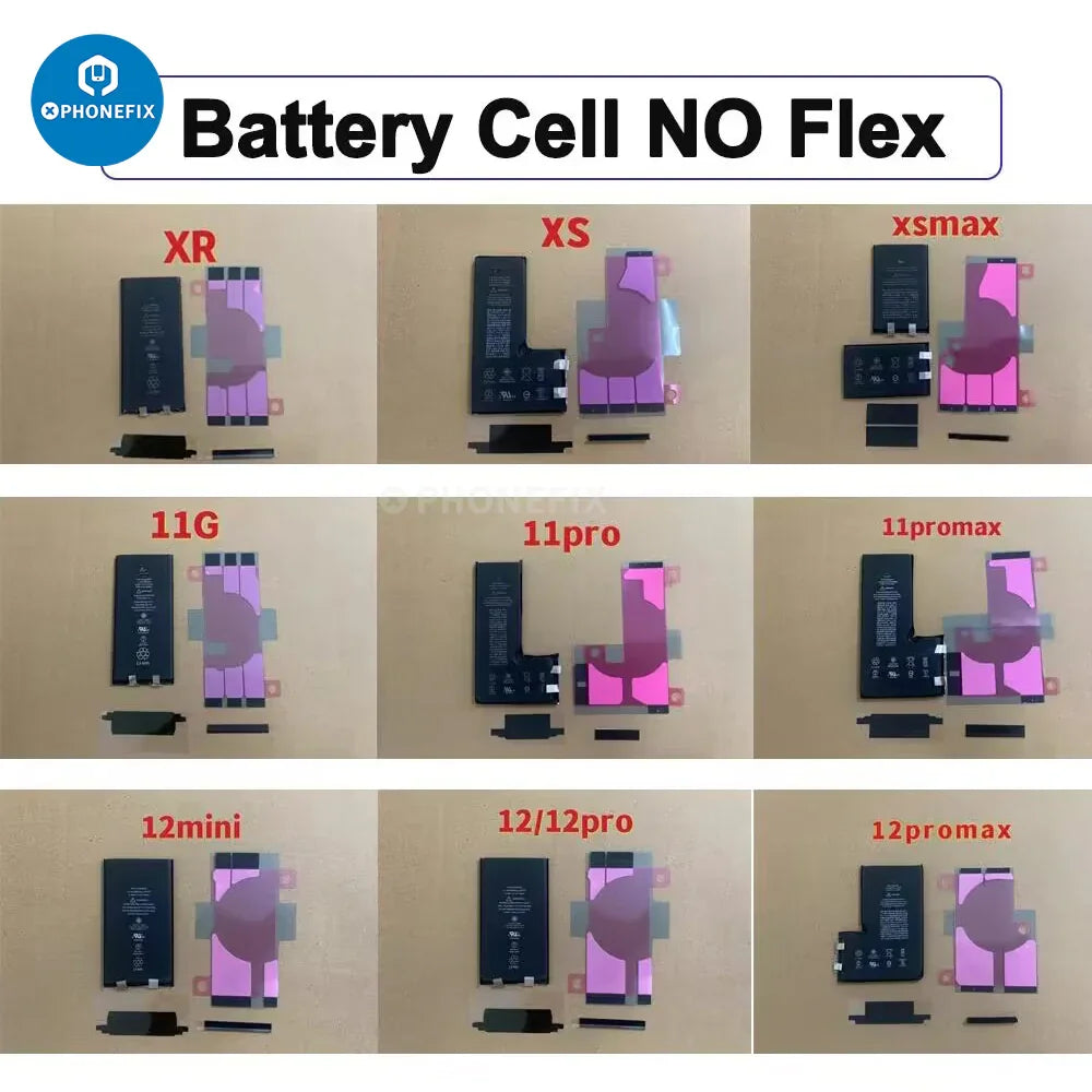 Prime PHONEFIX rechargeable battery cell for iPhone 14 Pro Max, replacement part with visible battery terminals and label