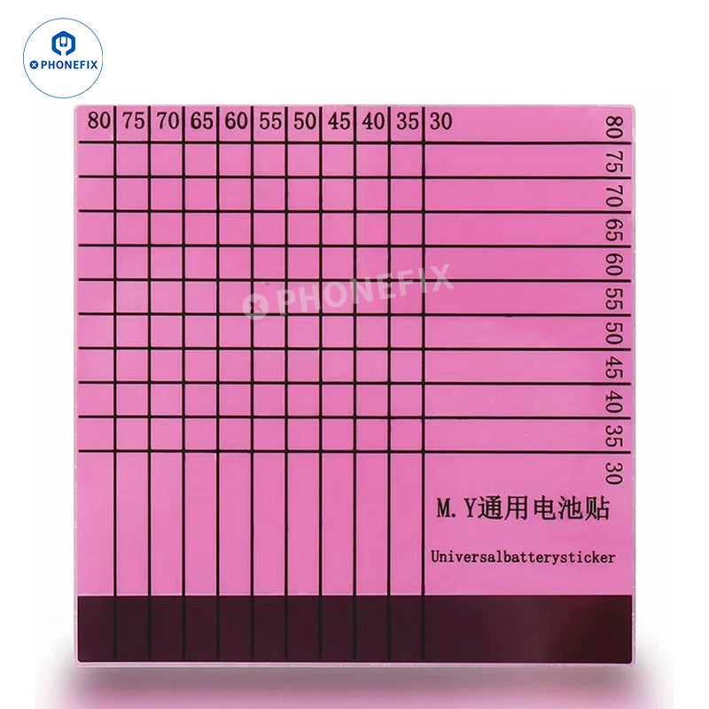 Set of 10 PHONEFIX YCS M.Y mobile phone universal battery replacement stickers with DIY-sized adhesive strips
