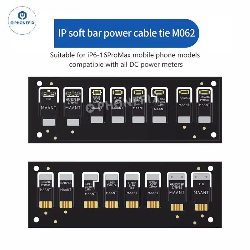 MaAnt M062 soft power cable battery buckle for iPhone 6 to 16 Pro Max, replacement part for battery repair and maintenance.