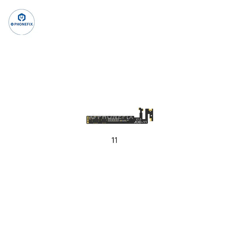 PHONEFIX iPhone 11-14 Pro Max built-in battery repair flex cable and tester tool for battery diagnostics and replacement.
