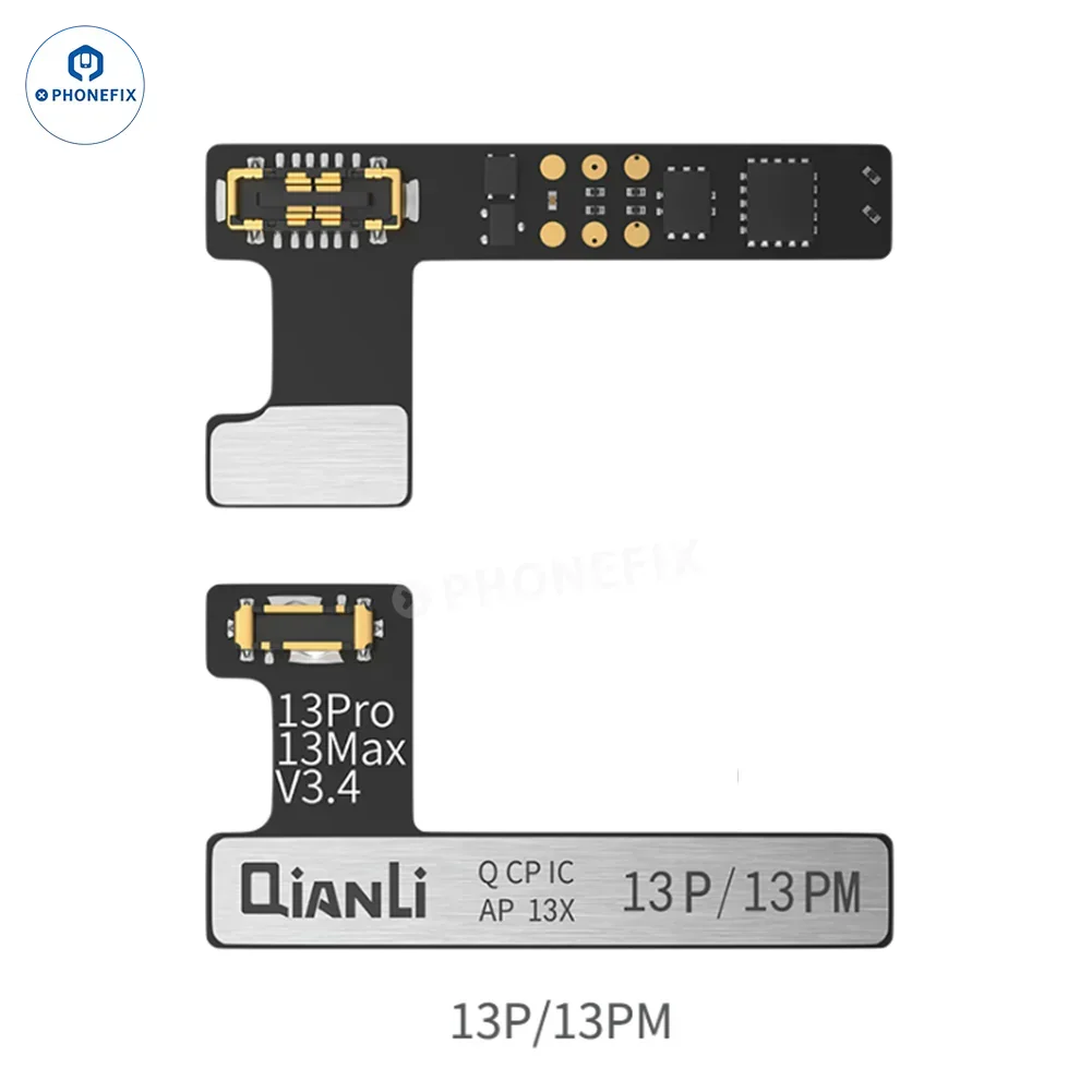 Phonefix Qianli Copy Power Battery Flex Cable for iPhone 11-14 Pro Max, battery tester tool with flexible cable, black and silver design