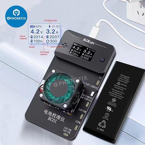 Aixun BC01 battery health calibrator for iPhone 11 to 14 Pro Max, handheld battery tester tool by PHONEFIX.