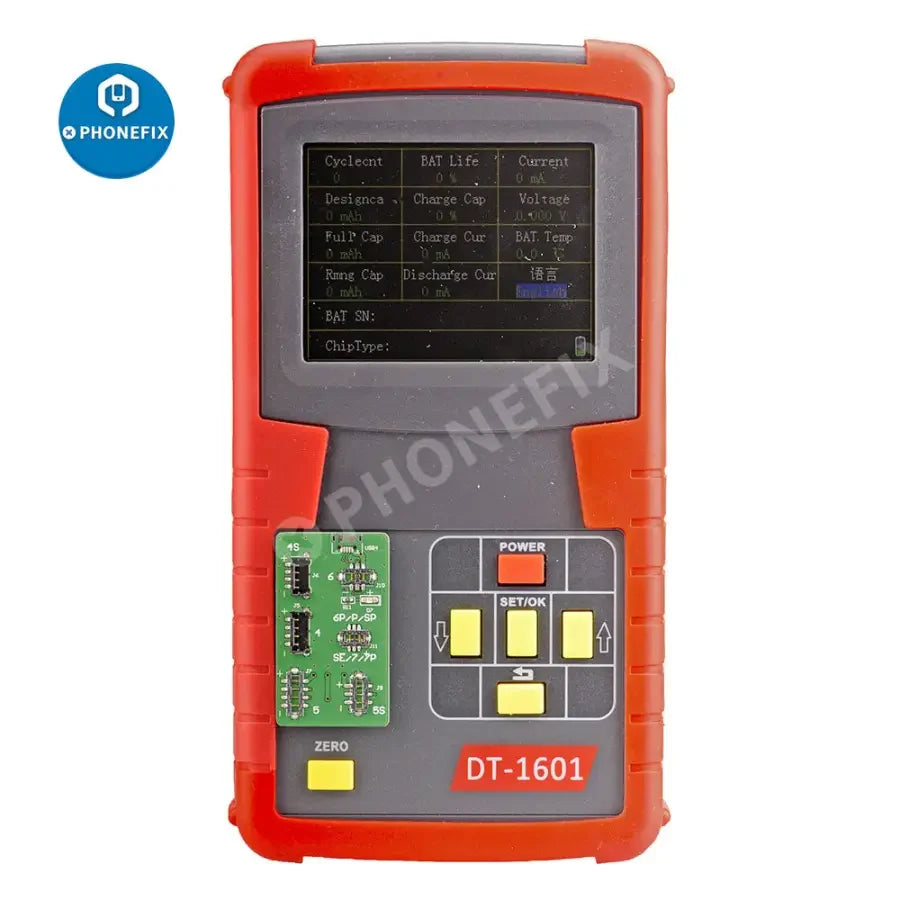 PHONEFIX DT-1601, testeur de batterie numérique pour batteries d'iPhone, affiche l'état et les propriétés de la batterie pour iPhone 4 à 7P.