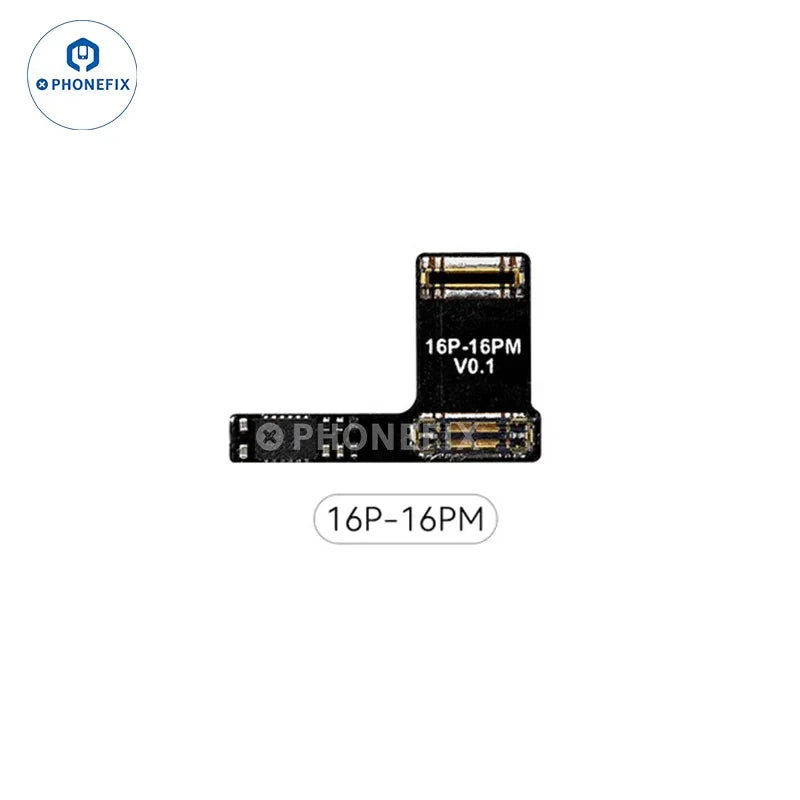 PHONEFIX JCID 4th Gen Tag-on Battery Repair FPC for iPhone 11-16 Pro Max, battery tester tool with flexible cable and connector.