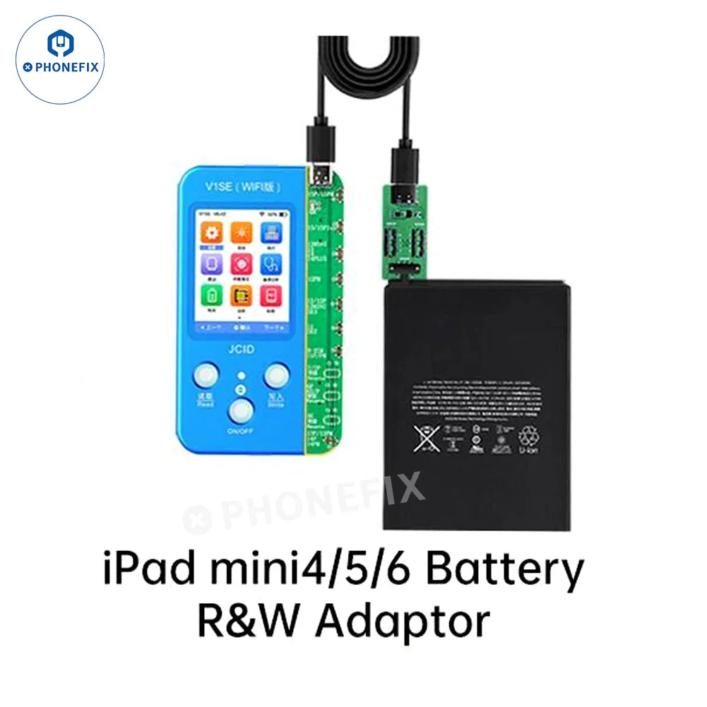 PHONEFIX JCID iPad battery health and charging cycle testing adaptor, a professional battery tester tool for iPads.
