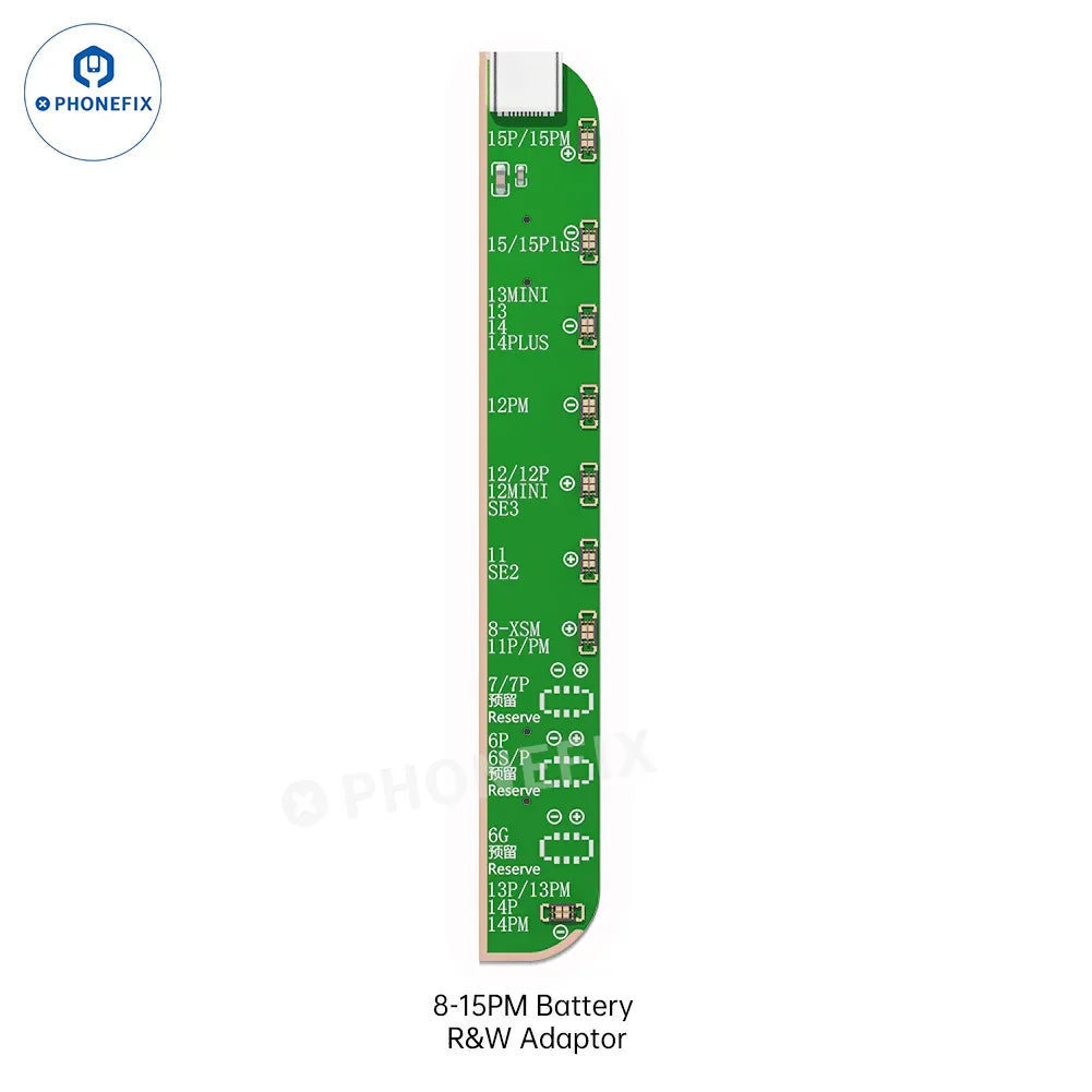 PHONEFIX JCID iPad battery health charging cycle read/write adaptor and tester tool for iPad battery diagnosis and maintenance.